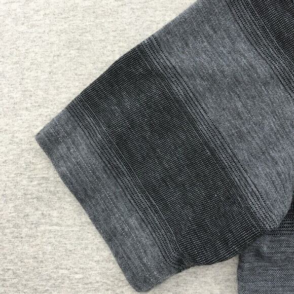 Open Trails Shirt Mens Medium Black Striped Polo Short Sleeve Collared - Picture 5 of 9